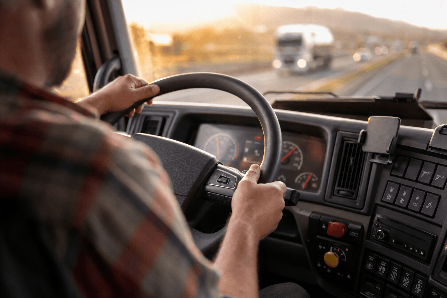 LKW Fahrer am Steuer